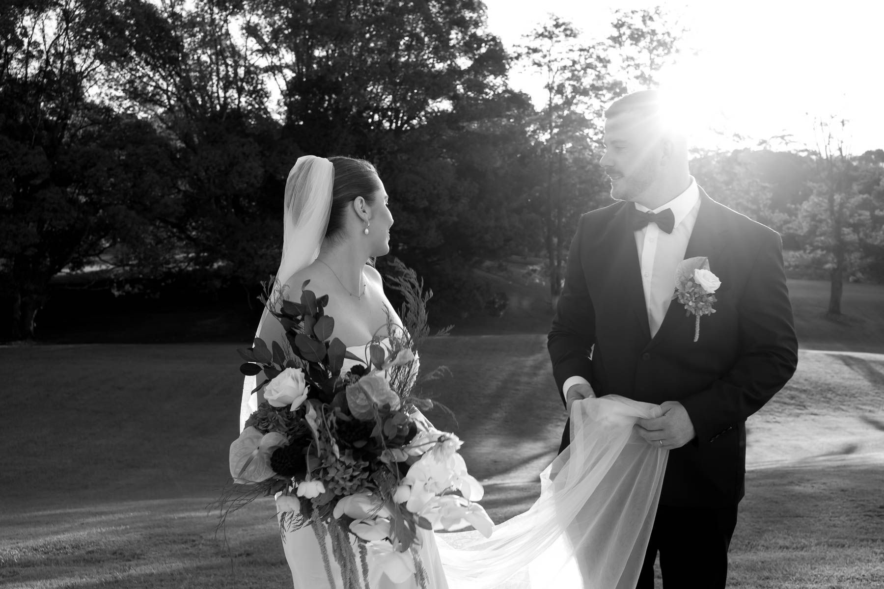 A Black and White Photo of A Bride and Groom With Sunglasses — Seed + Salt Photography In Smithtown, NSW