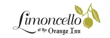 Limoncello Logo A logo for limoncello at the orange inn with a lemon and leaves