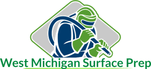 A logo for a company called west michigan surface prep