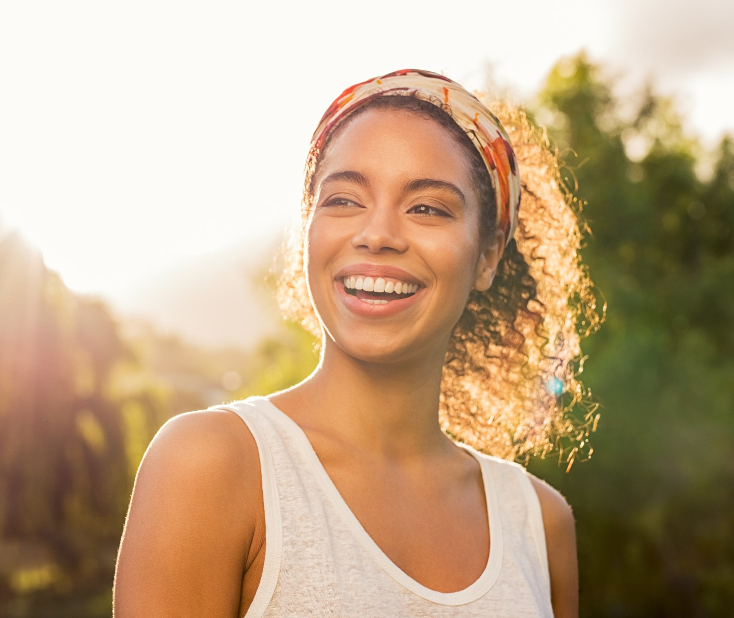 middle age woman smiling