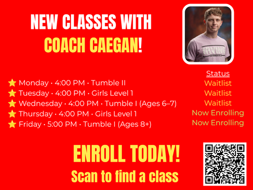 New Gymnastics and Tumbling classes at Irving Gymnastics