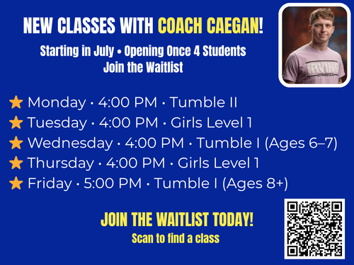 New Gymnastics and Tumbling classes at Irving Gymnastics