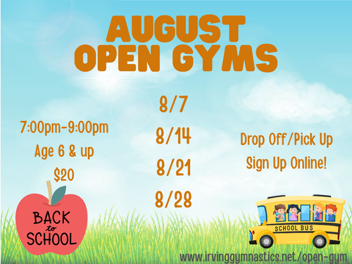 Open Gym Tumbling & Gymnastics Training in Irving Texas