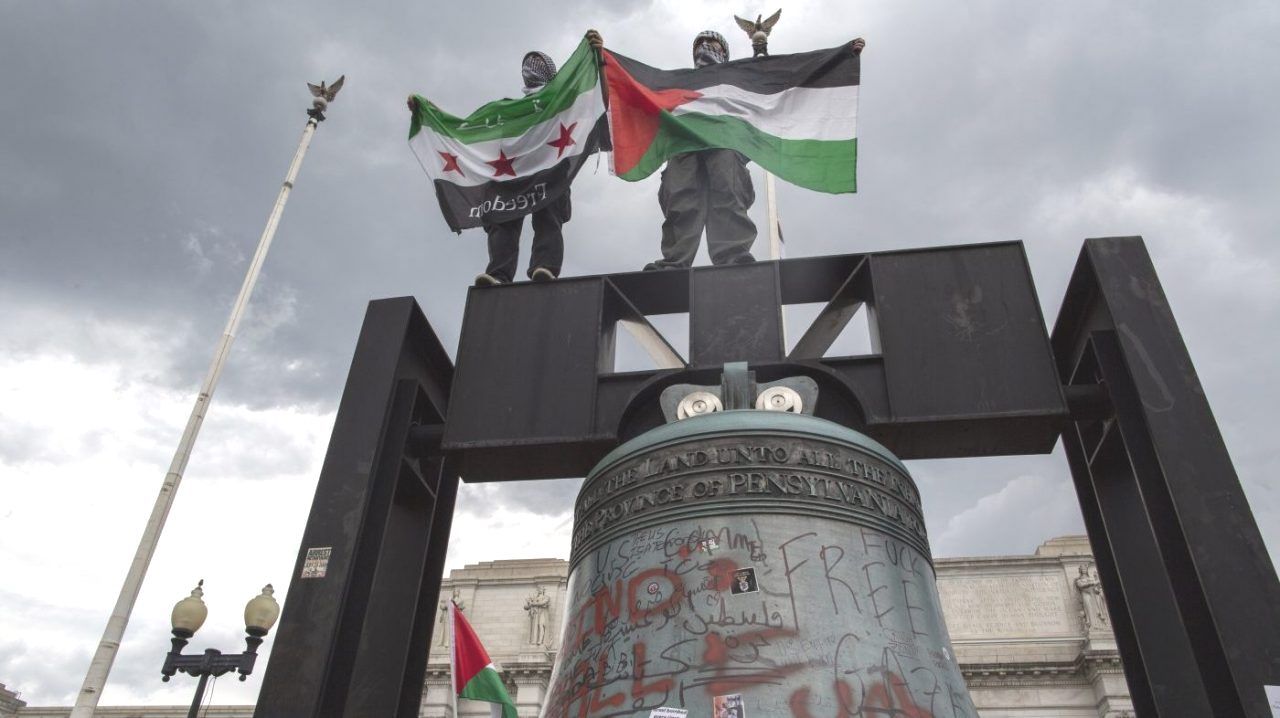 Kamala netanyahu gaza protestors unpatriotic