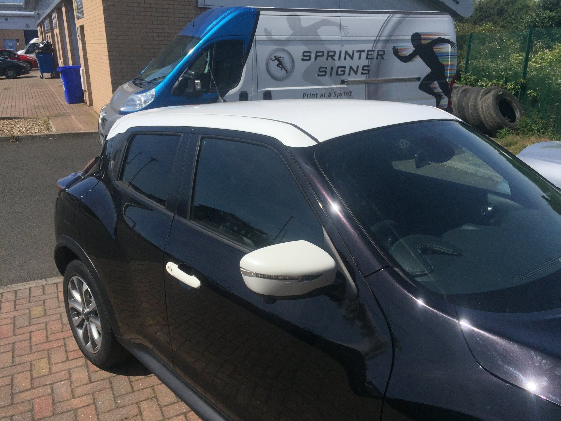 Car roof vinyl colour change wrap Ashington