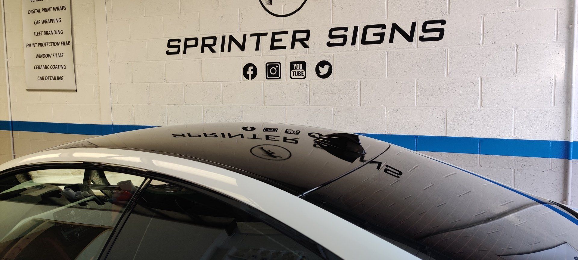 Car roof colour change wrap