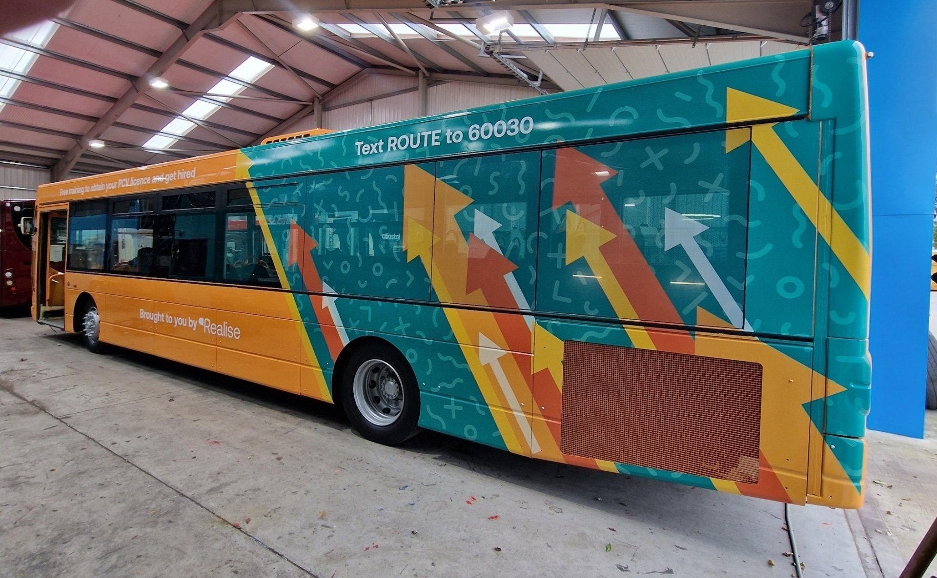Bus digitally printed part wrap Thorntons Bus Refurbishment Ashington Northumberland