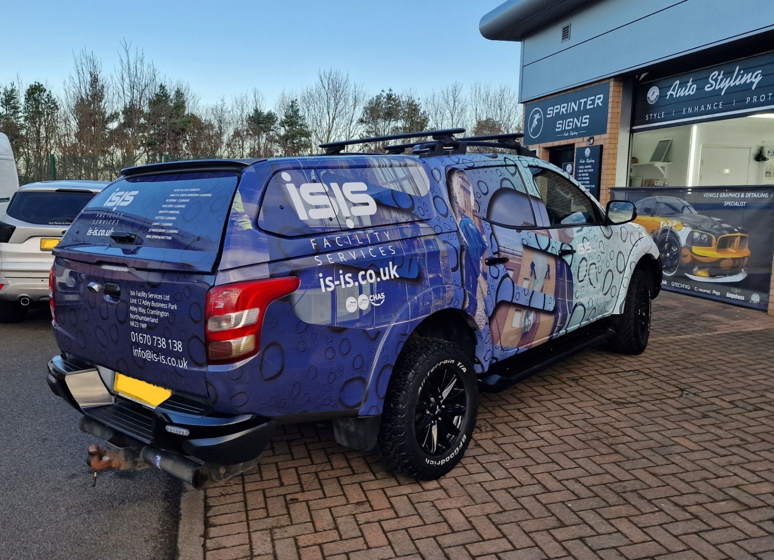 Digitally printed vinyl wrap ISIS Facility Services Cramlington