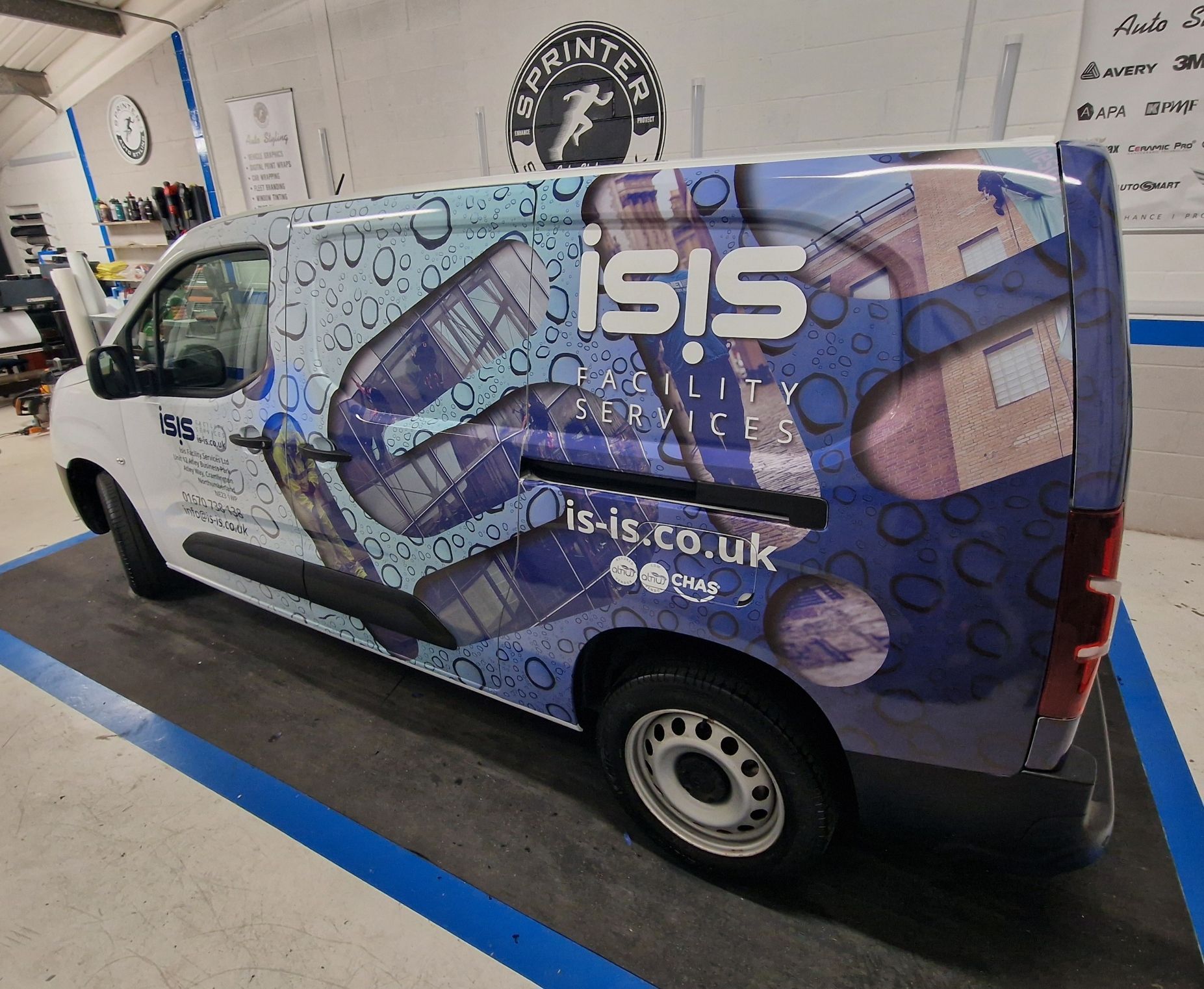 Digitally printed wrap ISIS Facility Services Cramlington Northumberland