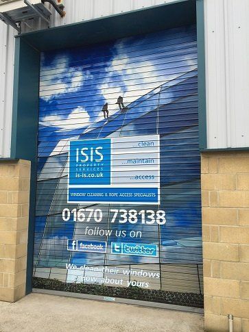 Digitally printed roller door wrap