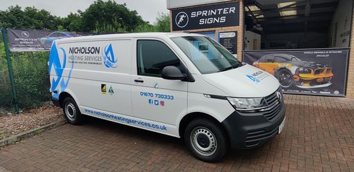 Van livery Nicholson Heating Services Cramlington