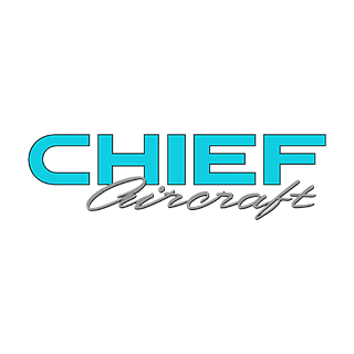 The logo for chief aircraft is blue and silver on a white background.