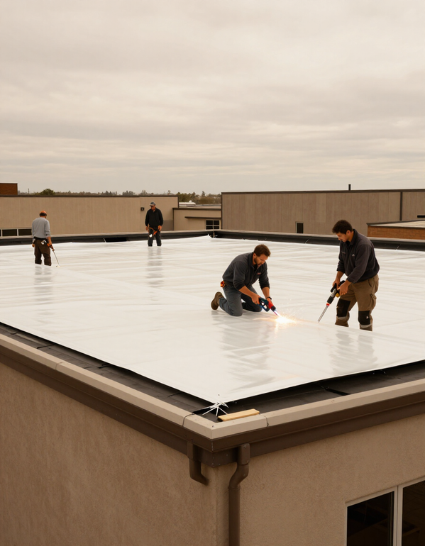 Commercial roofing installation