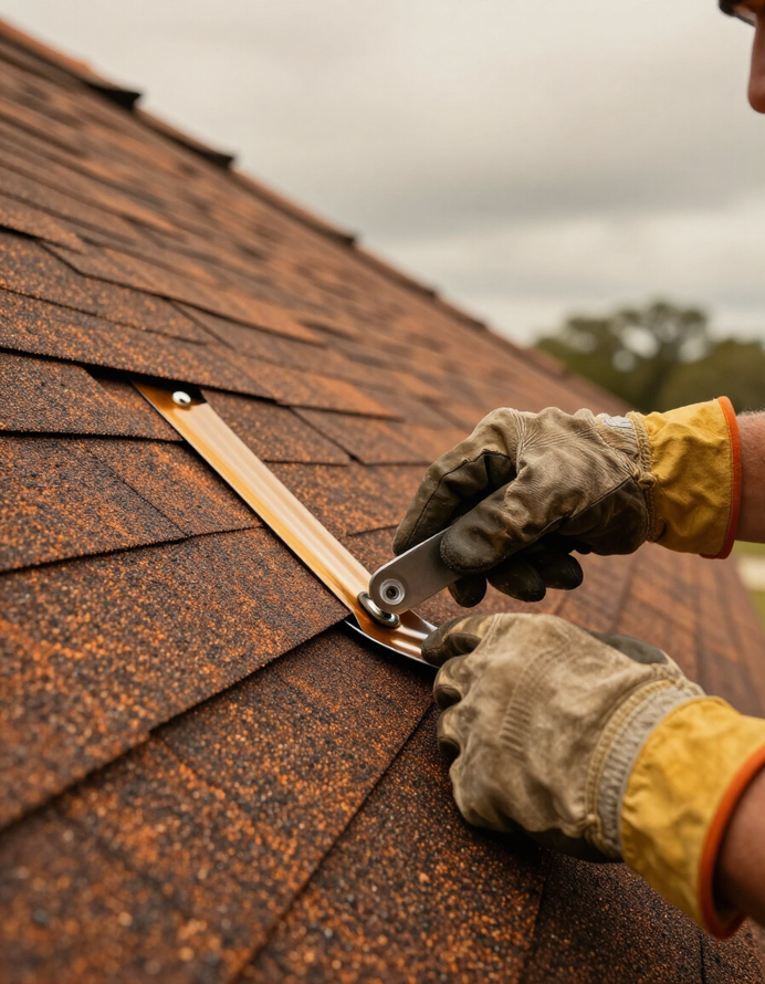 Roof repair in progress