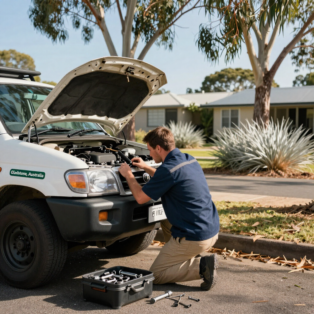 A Man Is Working On A Car With A Multimeter as a mobile mechanic in gladstone— Signature Mechanical In South Gladstone, QLD