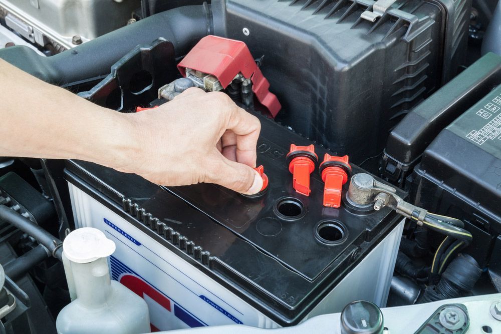 A Man testing a Battery— Signature Mechanical In South Gladstone, QLD
