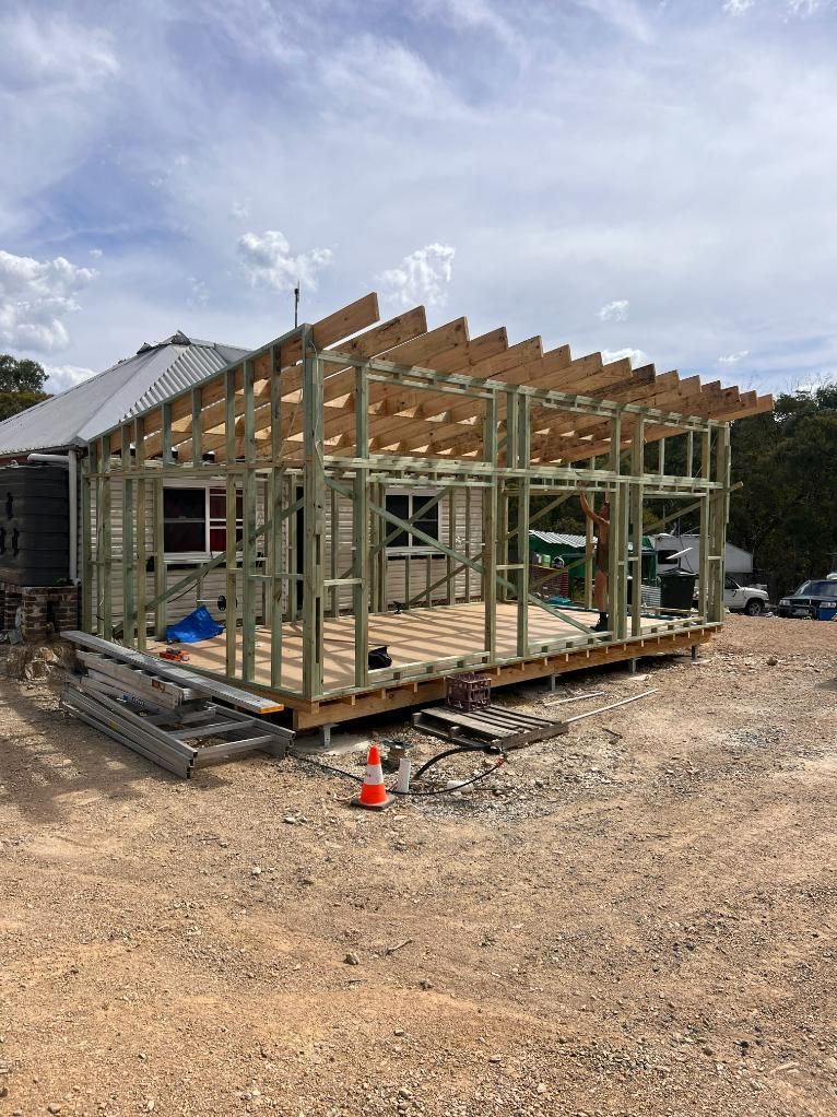 Wooden Framework of a Building Under Construction — J&C Quality Construction in Goulburn, NSW