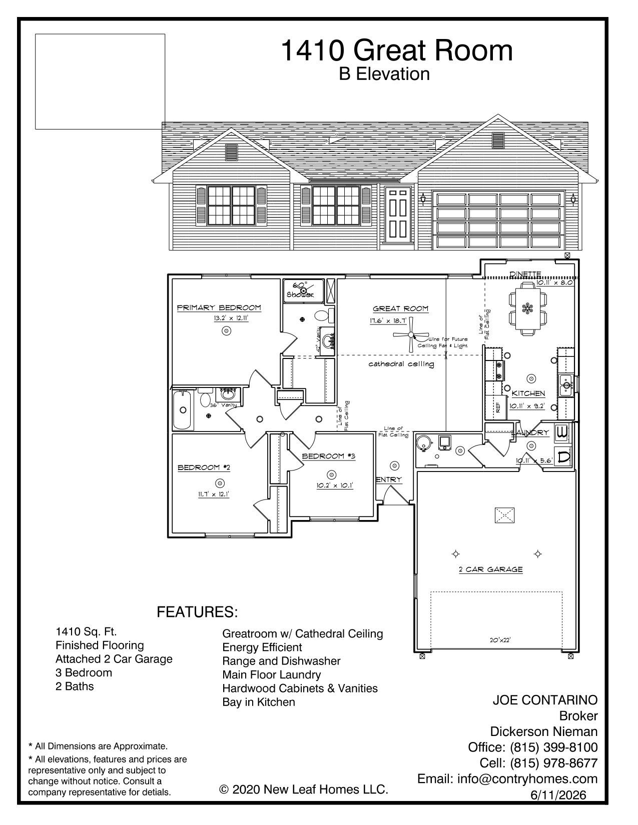 Floor plan of a house, labeled 