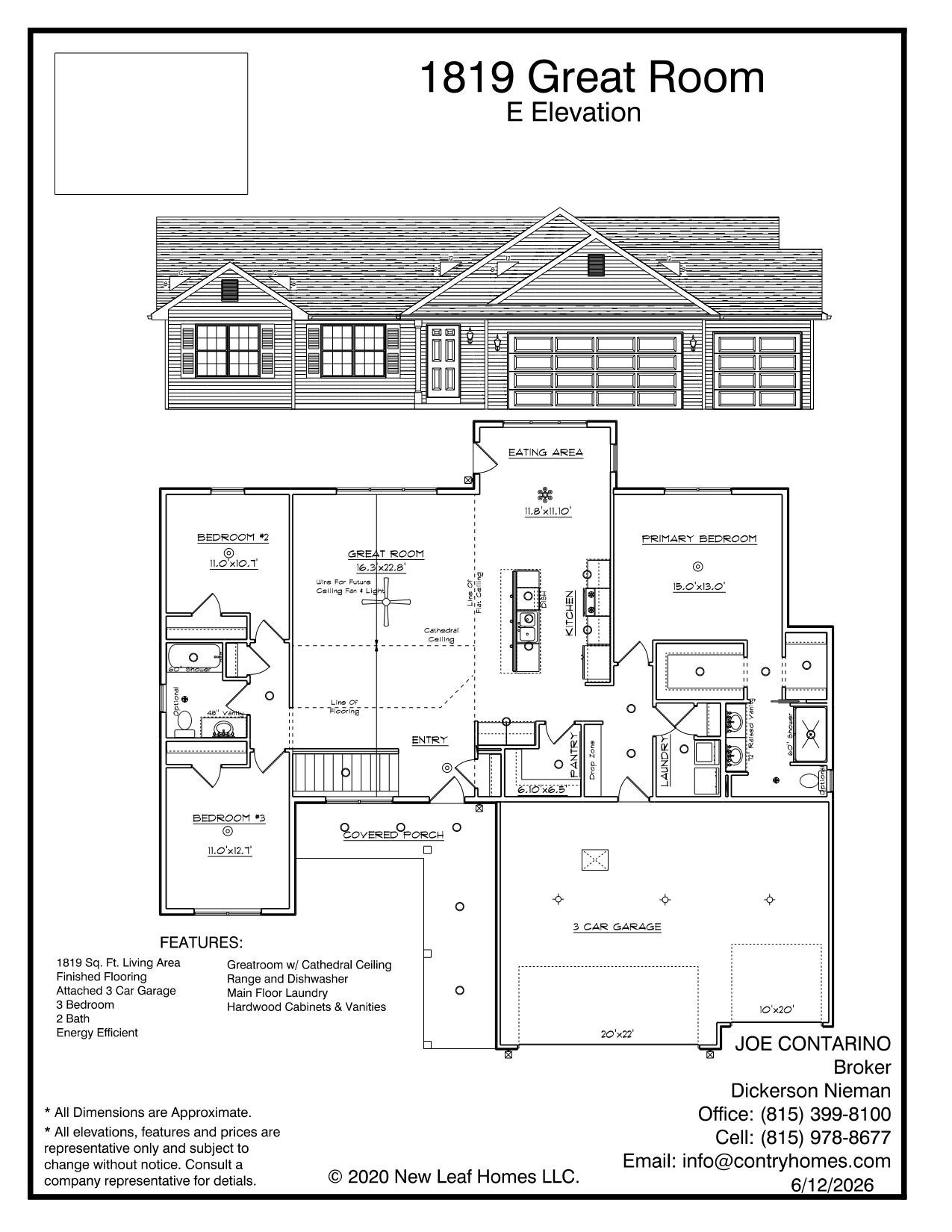 Floor plan of a house, labeled 