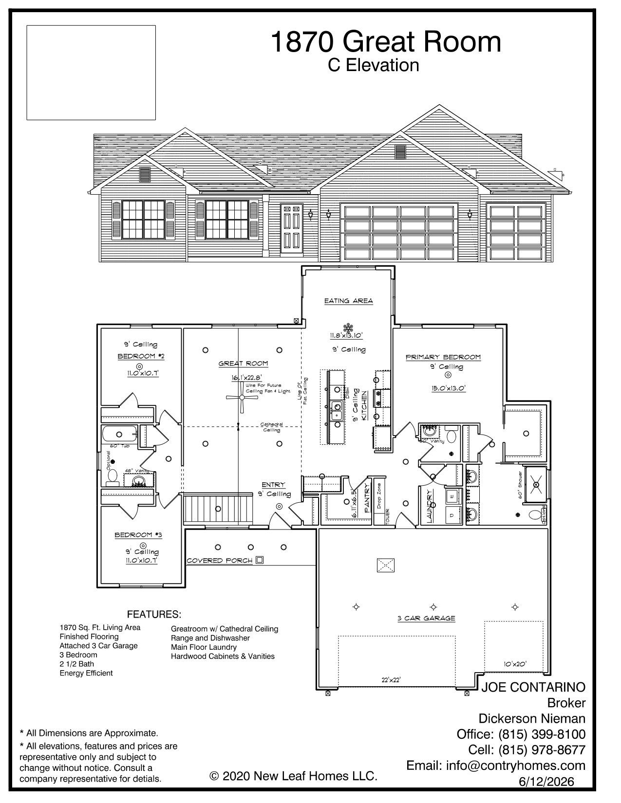 Floor plan of a house, labeled 