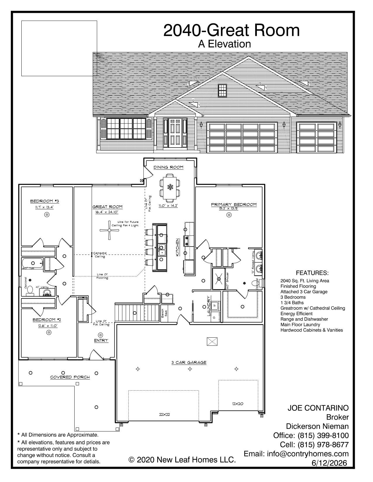 Floor plan of a house, labeled 