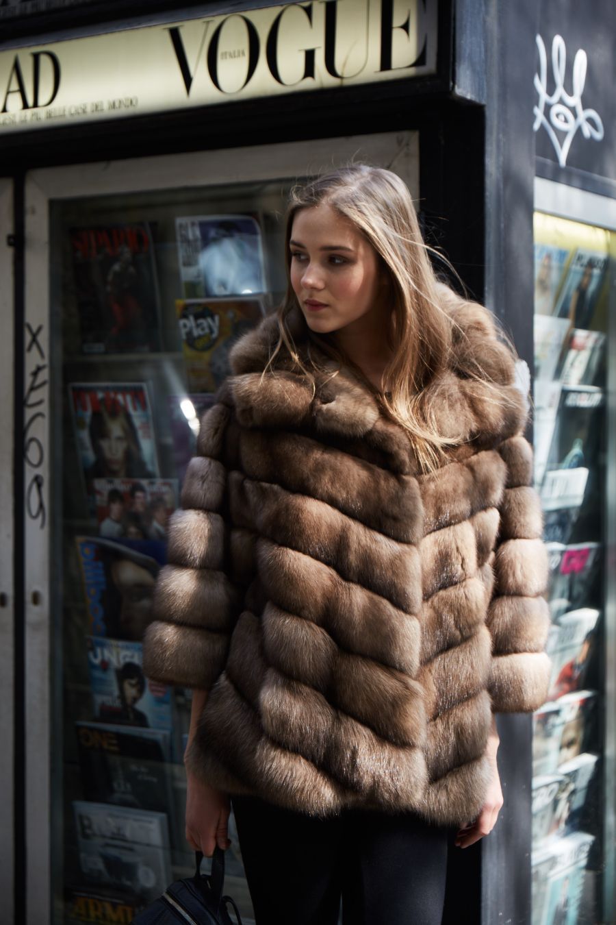 giacca trendy in pelliccia
