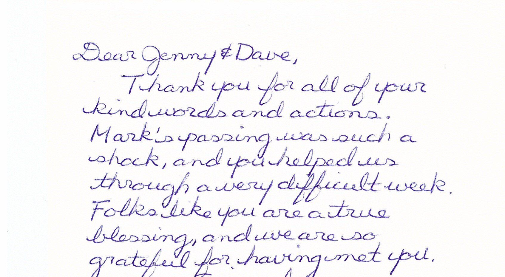 Funeral Home Testimonial and Thank you card