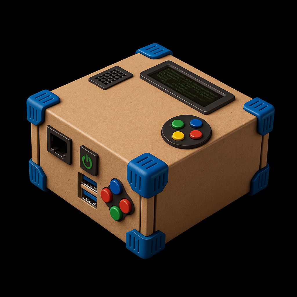 Une boîte en carton qui ressemble à une manette de jeu vidéo
