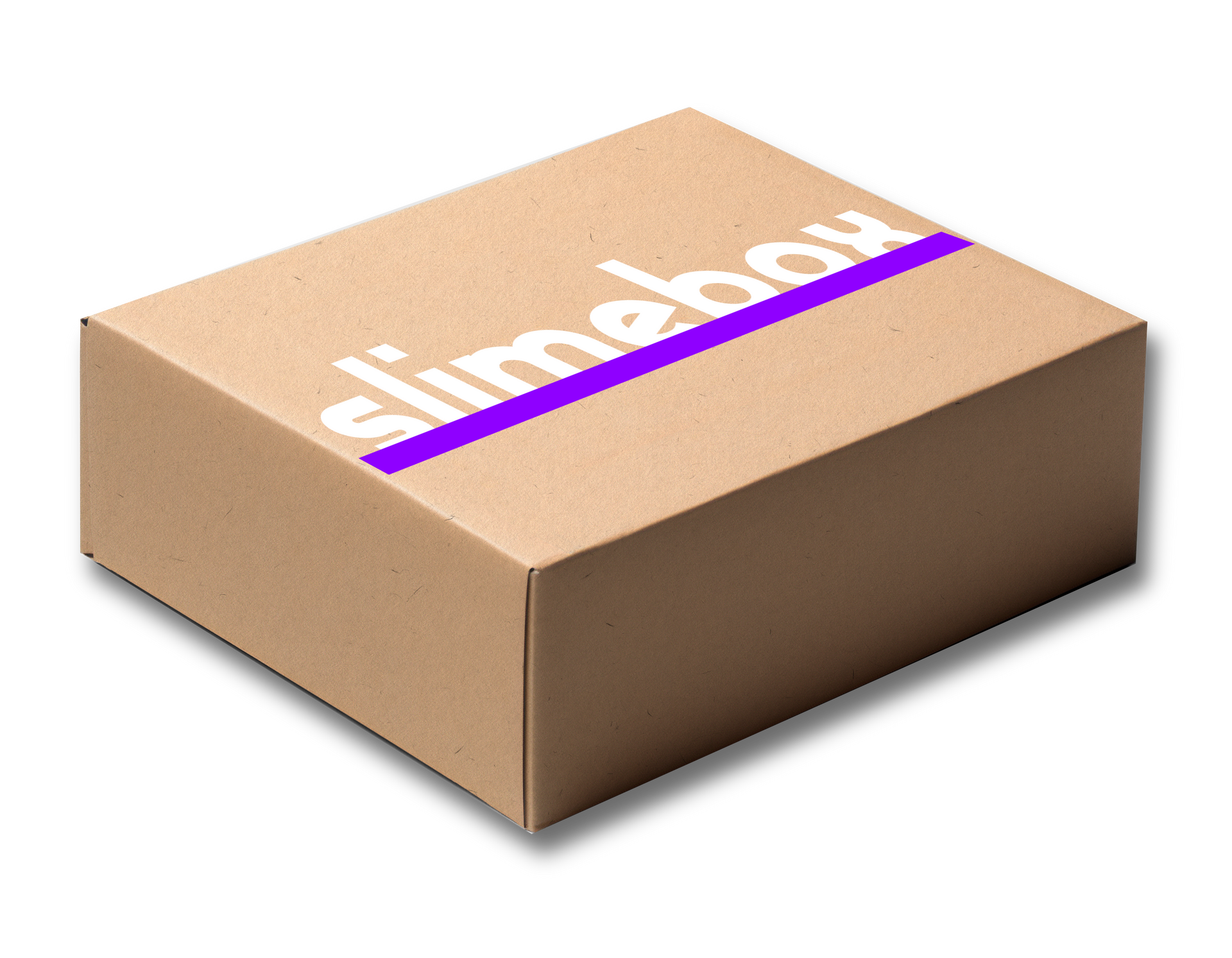 Une boîte en carton avec slimebox écrit dessus