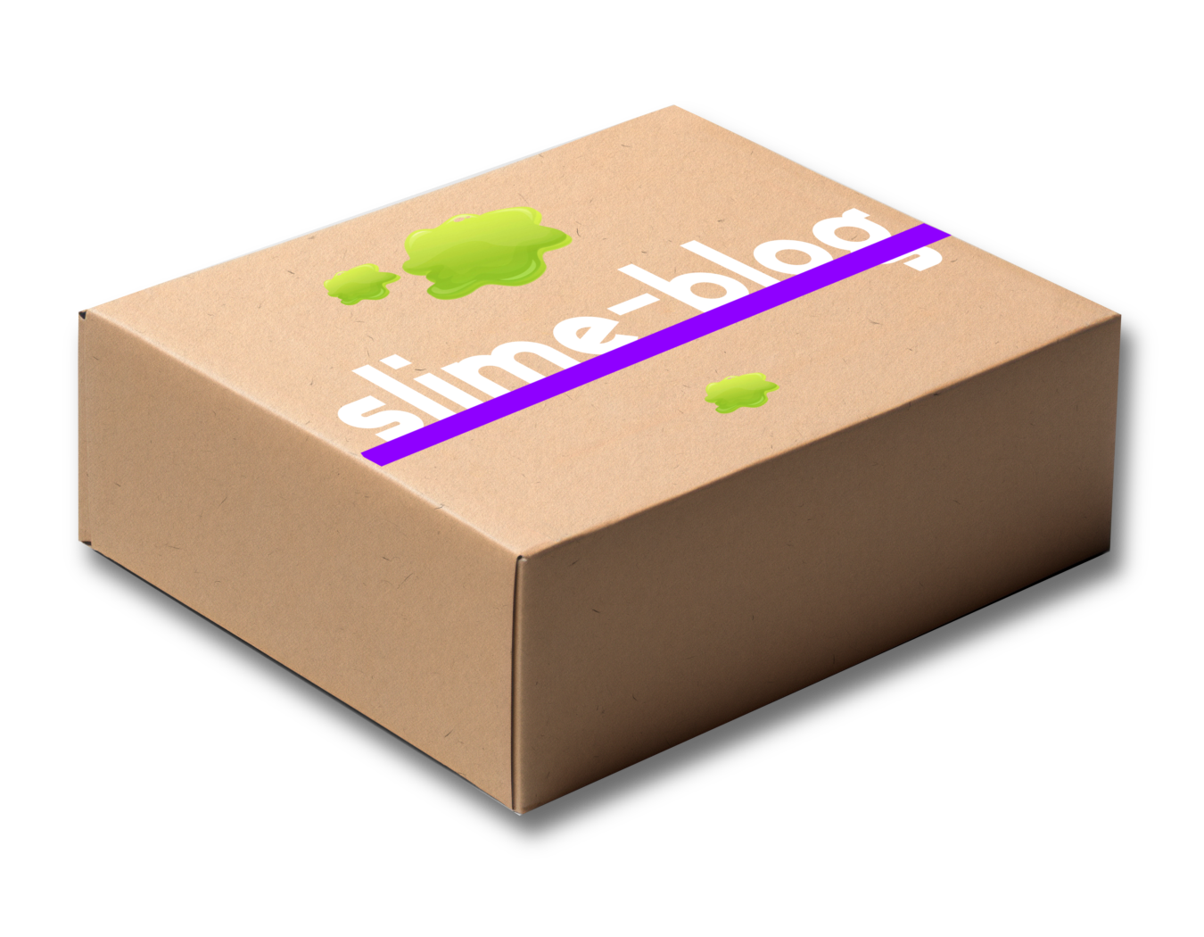 Une boîte en carton sur laquelle est écrit slime-blog