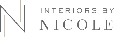 Logo reading &ldquo;Interiors by Nicole&rdquo; in gray text with a stylized &ldquo;N&rdquo; icon.