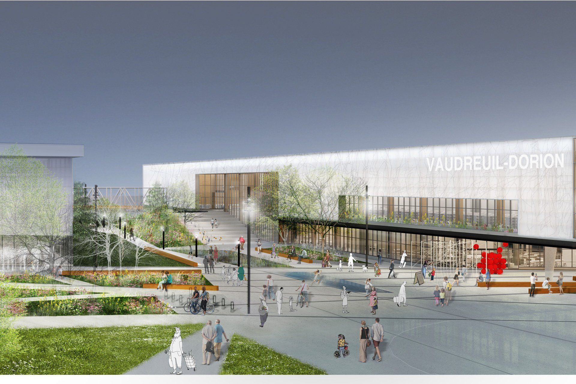 PÔLE MUNICIPAL VAUDREUIL-DORION : rendu@NIPPAYSAGE