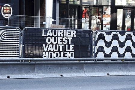 Habillage du chantier avenue Laurier Ouest