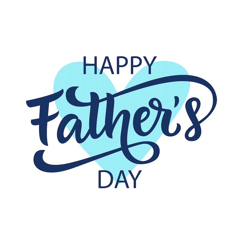 Happy Father’s Day in dark blue script over a light blue cloud shape