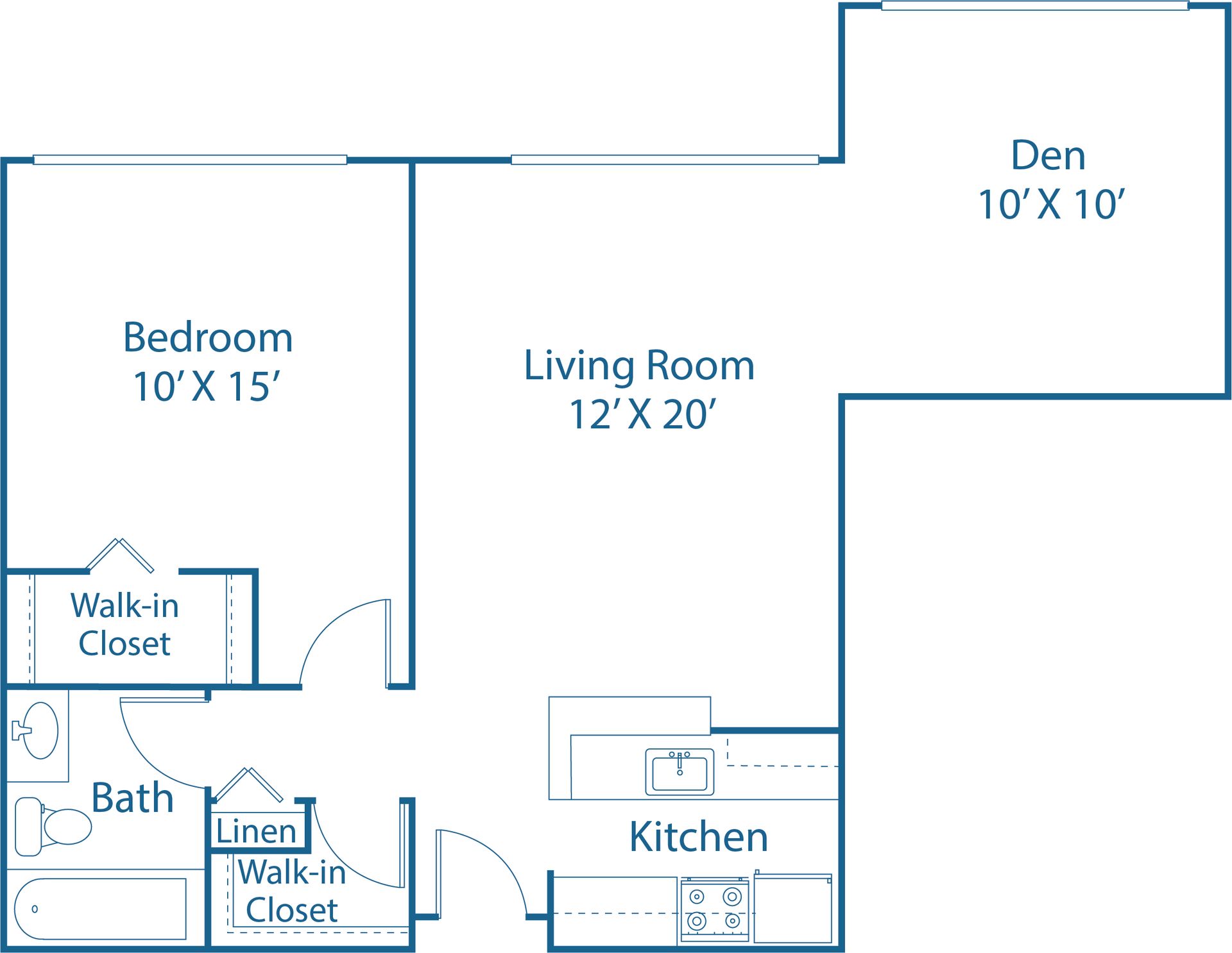 1 BED, 1 BATH + DEN