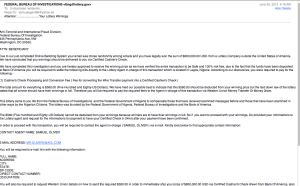 Example Fraudulent Email
