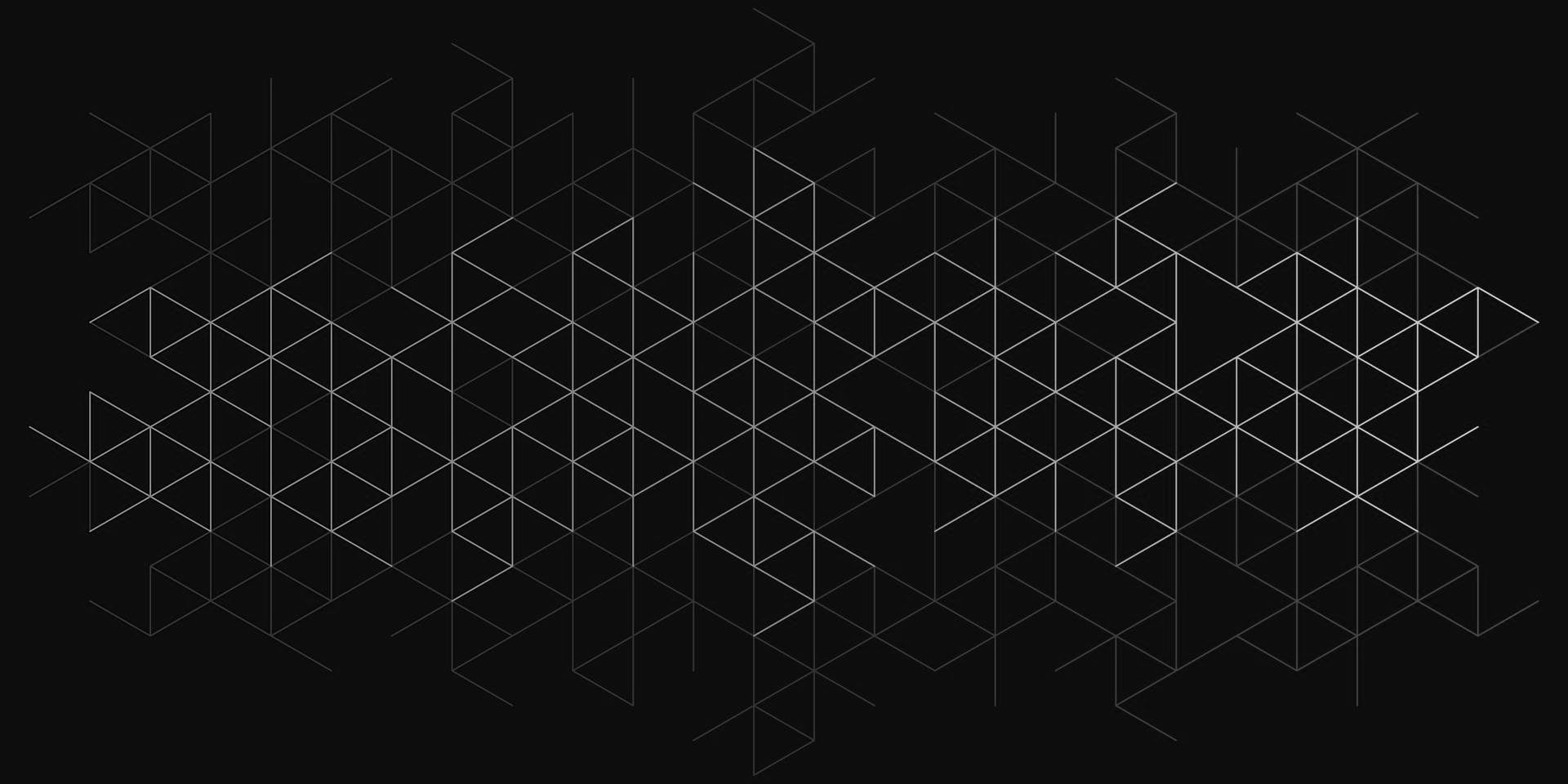 A black background with a geometric pattern of lines and dots.