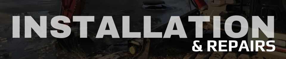 Installation and repairs text in bold white on a dark background