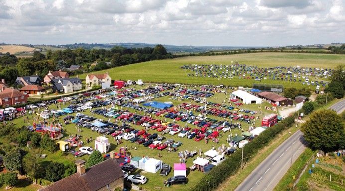 Vintage cars at Chearsley Cricket Ground for the annual Classic and Vintage Show