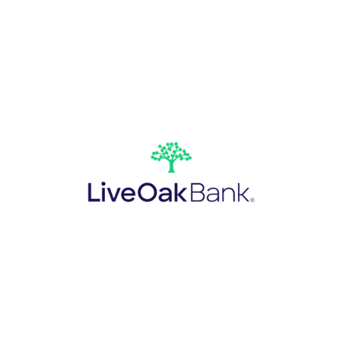 Live Oak Bank logo with green tree icon and purple text on white background
