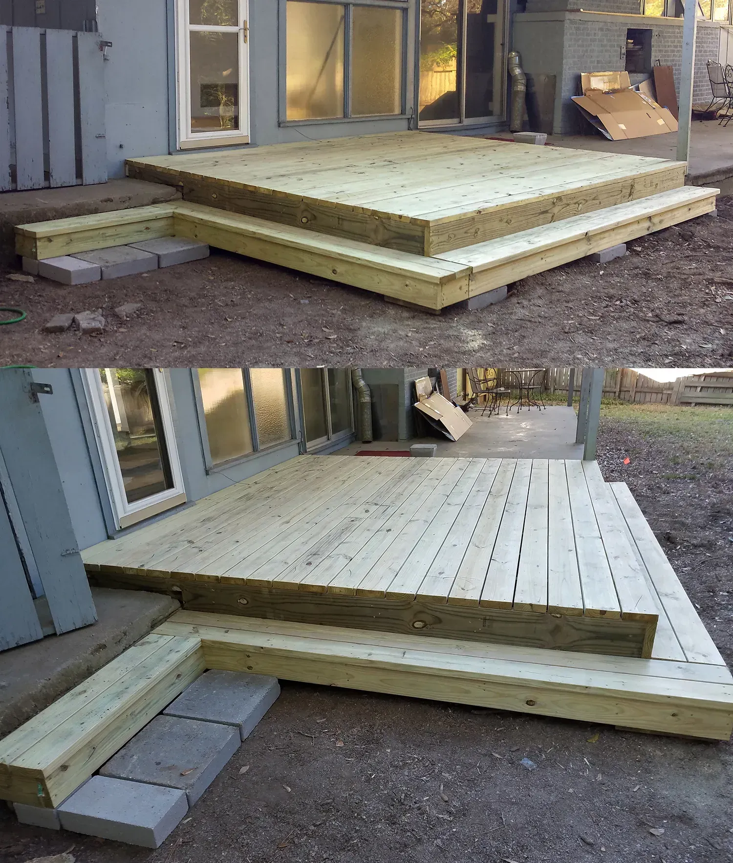 A Wooden Deck Is Being Built In Front Of A House - Raymond, MS - Parker Roofing & Remodeling