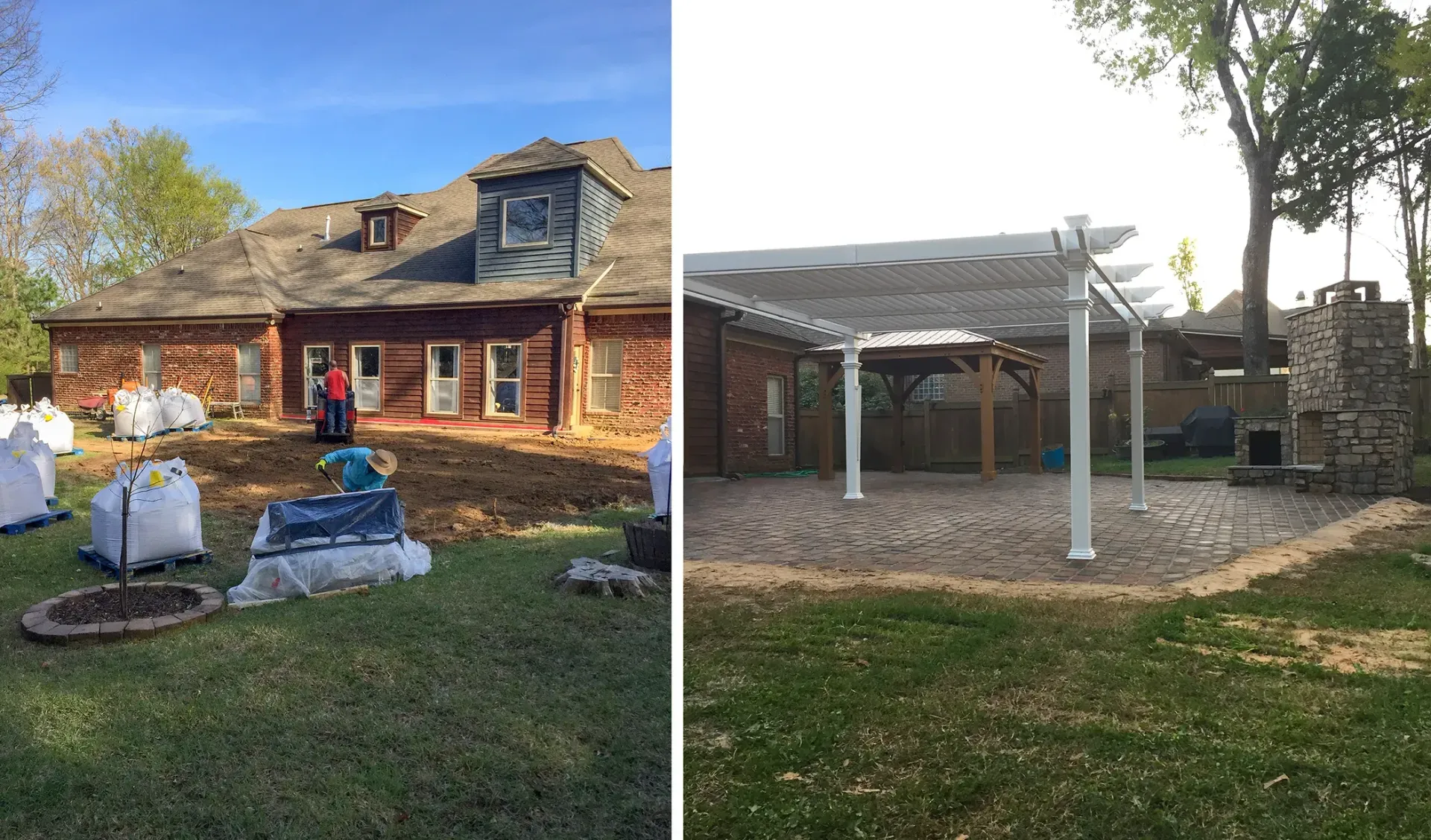 A Before And After Picture Of A House Being Remodeled - Raymond, MS - Parker Roofing & Remodeling