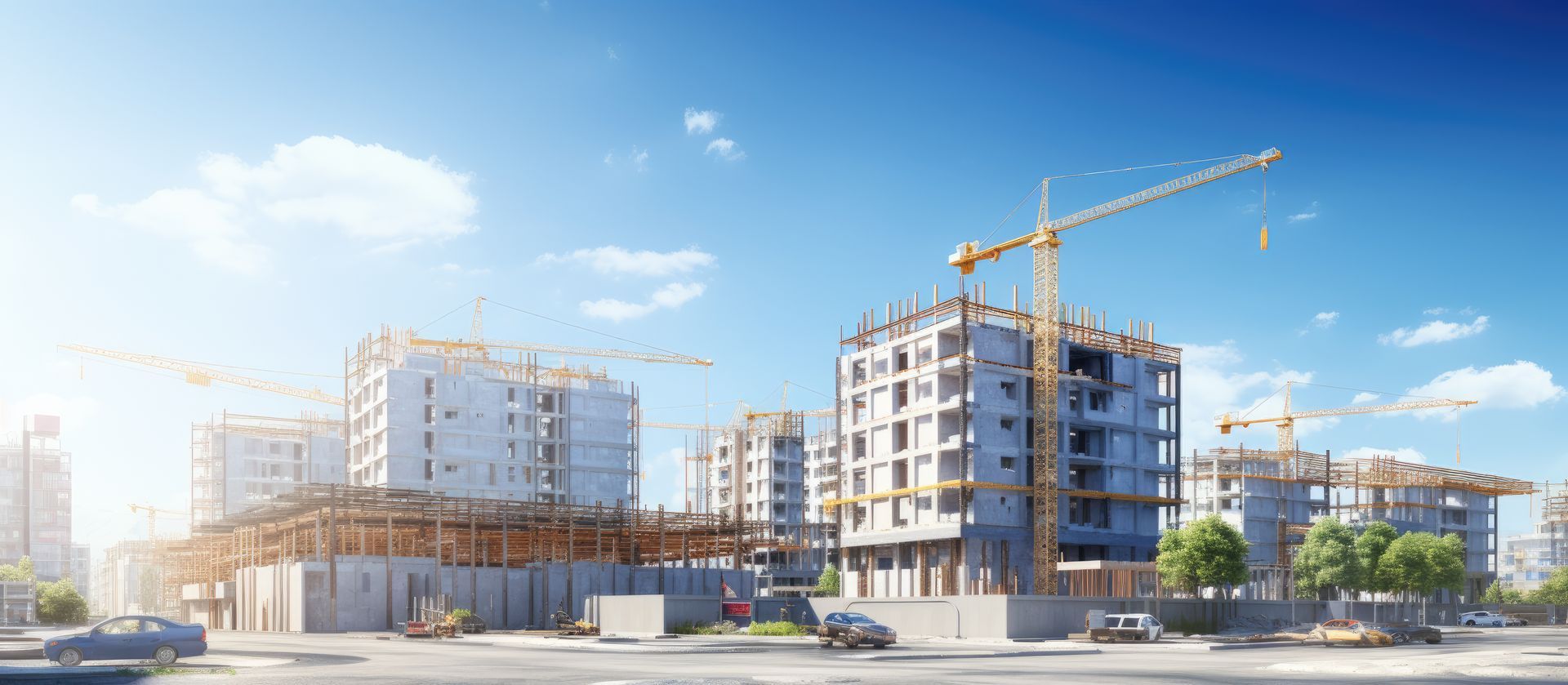 A red barn with a tree in front of it on a sunny day.