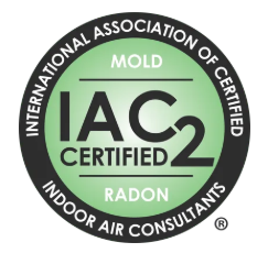 IAC2 Certified Mold and Radon Indoor Air Consultants circular green-and-black logo