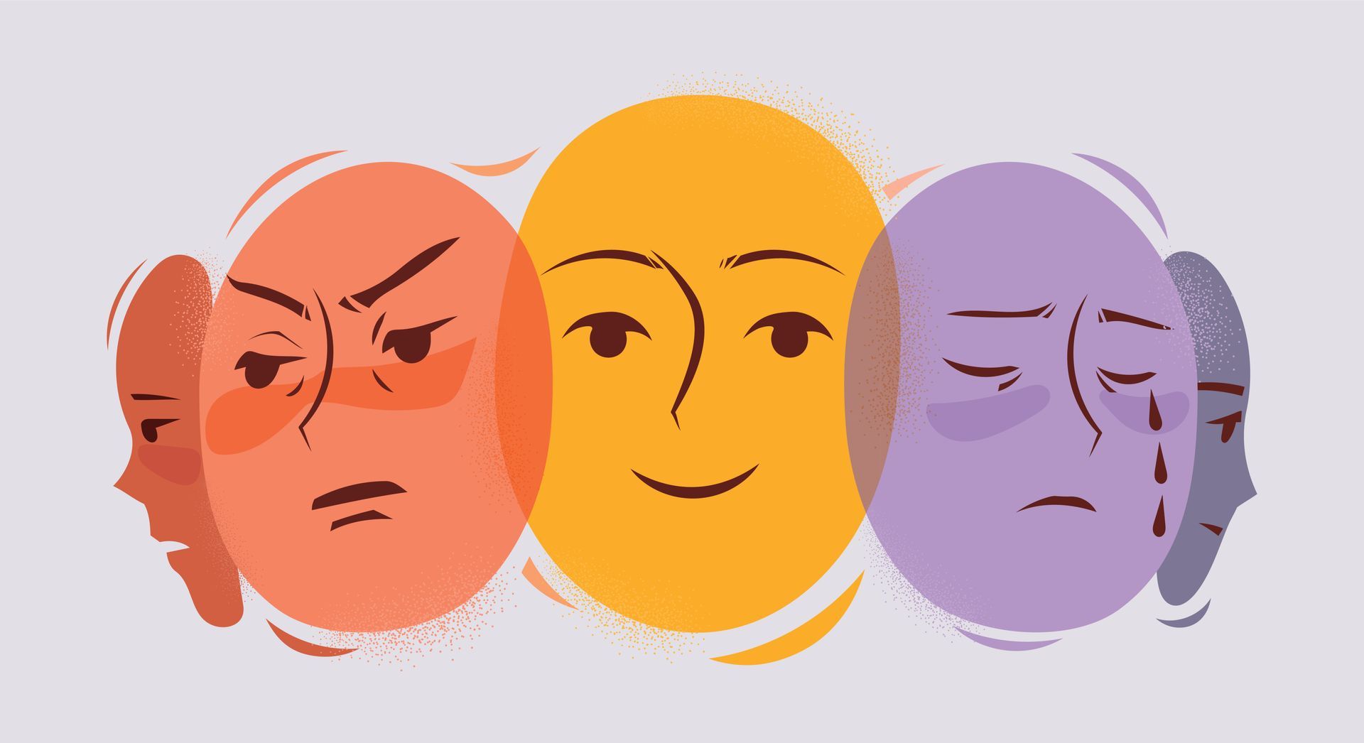Un groupe de cercles avec différentes expressions faciales dessus.