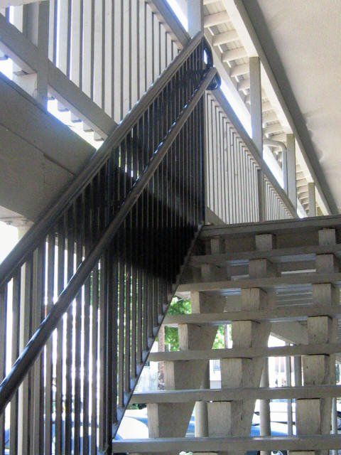Stair railing with black paint — Junction City, OR — Radius Pipe Bending & Fabricating