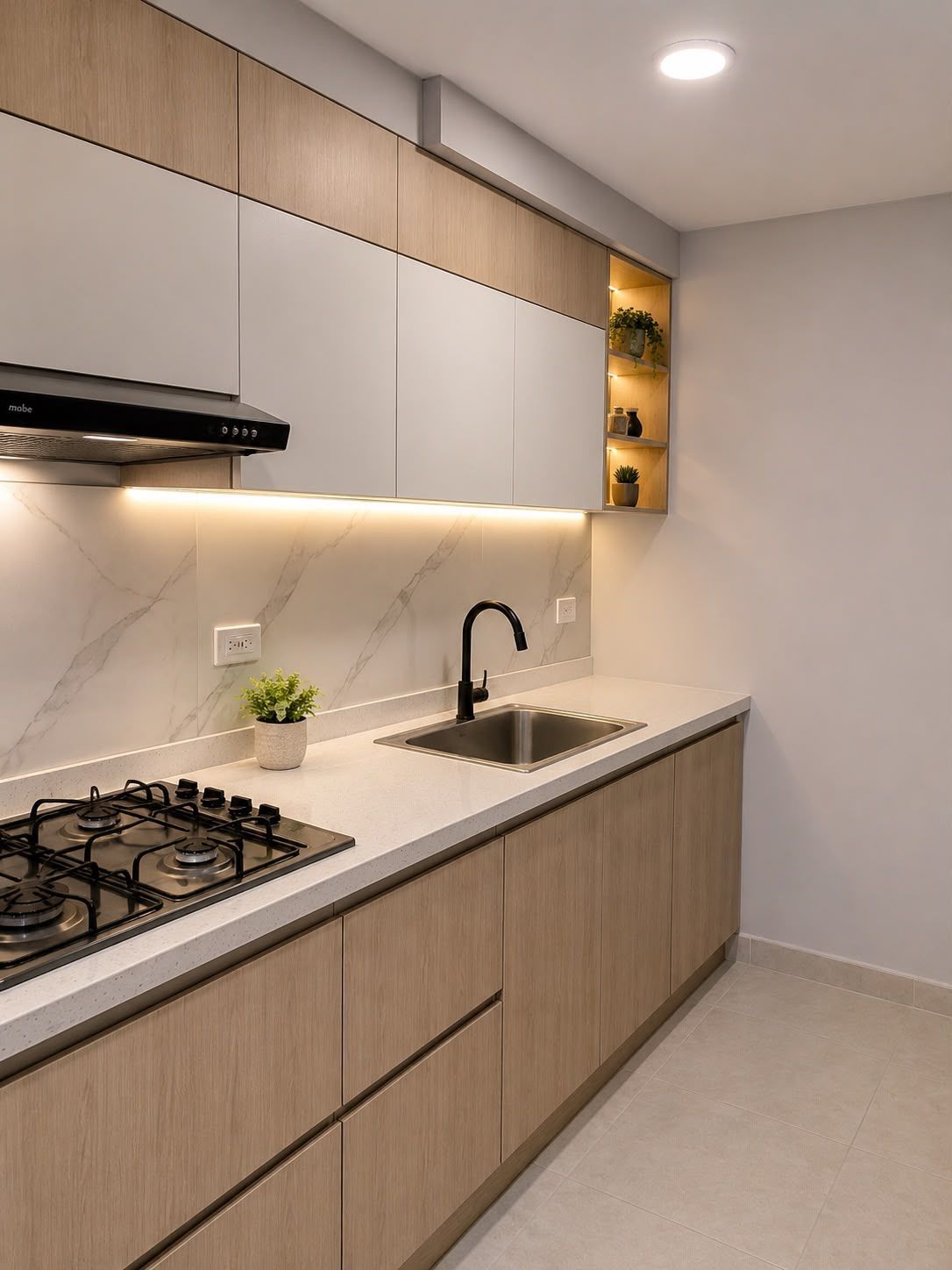 Sala interior elegante con asesoría en acabados y diseño
