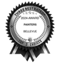A seal that says three best rated painters bellevue