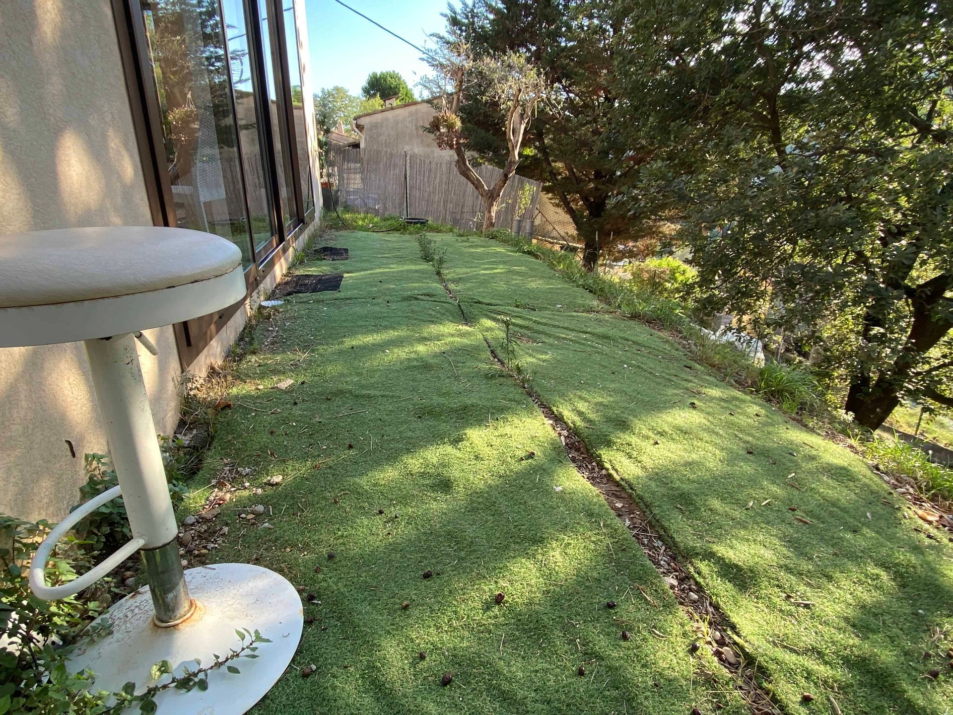 Structure de terrasse en bois exotique IPE avant travaux