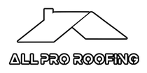 All Pro Roofing logo with a stylized black roof outline and text beneath it